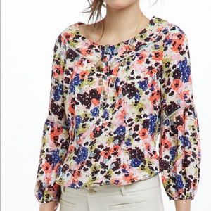 [Anthro Maeve] Pansyfield Peasant Blouse